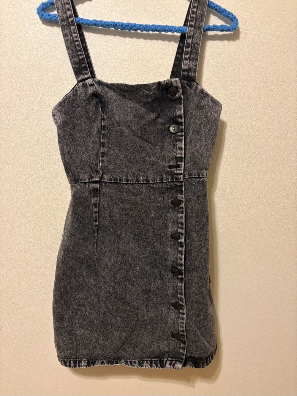 Divided Black Washed Denim Button-Front Mini Dress
